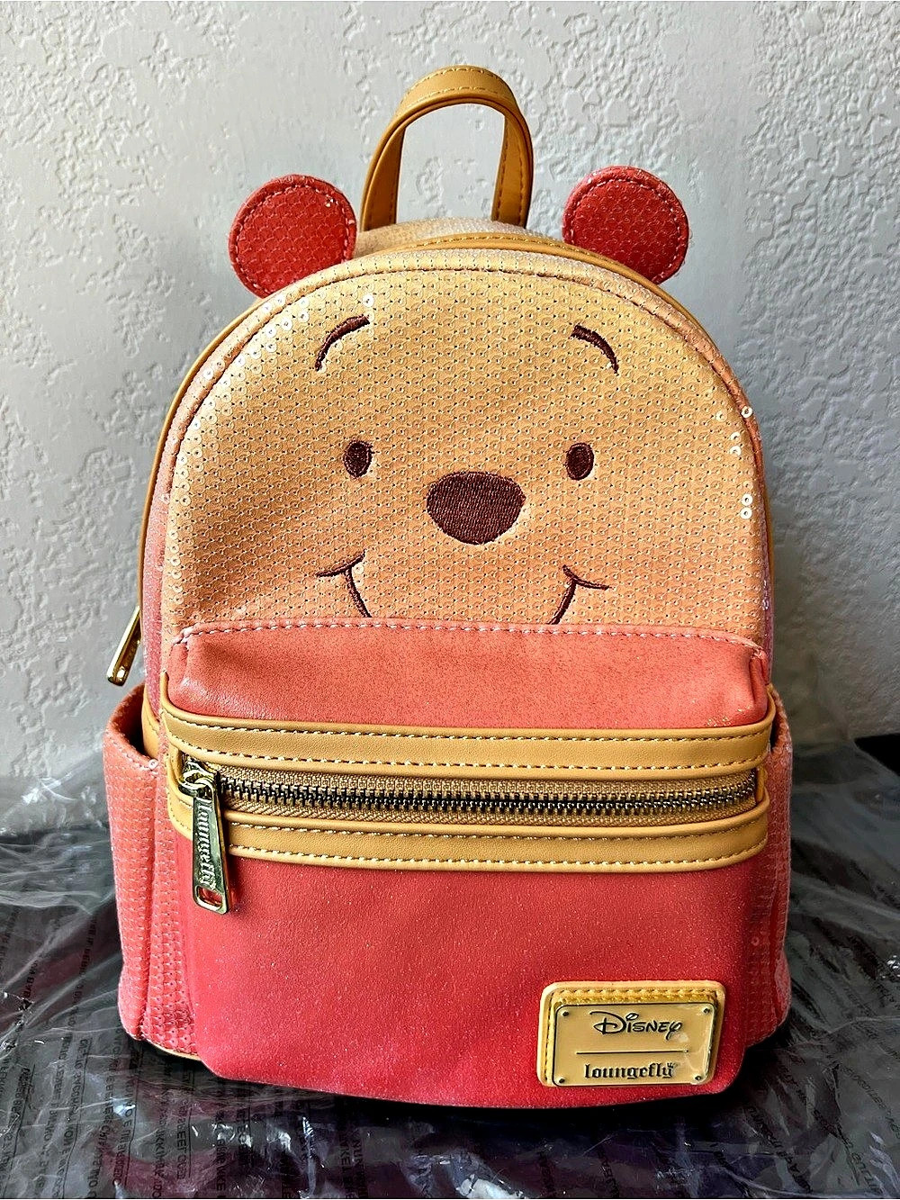 Loungefly Disney Winnie the Pooh Cosplay Sequin & Glitter Mini Backpack - NWT